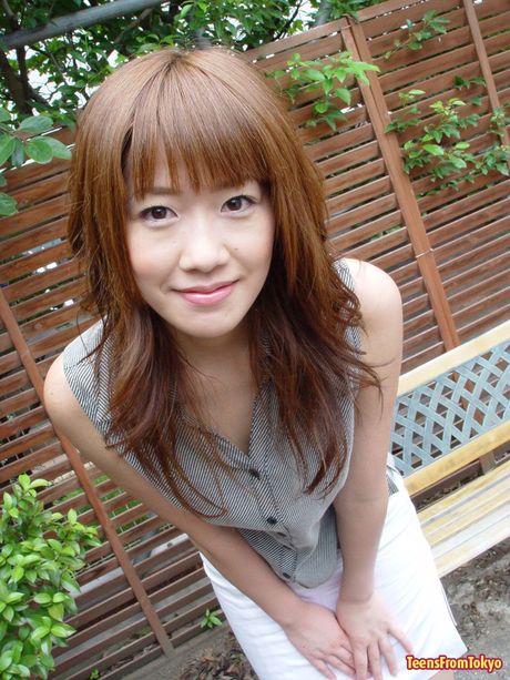 Japanese teenage girl giving a rough but sloppy blowjob